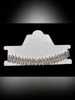 Silver Tone Crystal Rhinestone Choker Necklace